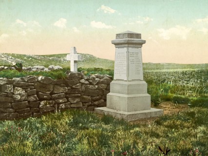 Graves of British soldiers, Battlefield of Majura Hill, South Africa, digitally restored