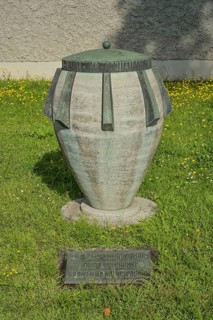 Urn with soil from German concentration camps, Plötzensee Memorial, Hüttigpfad,