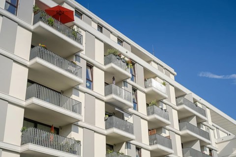 Modern residential building, Conrad-Blenkle-Straße, Prenzlauer Berg, Pankow, Berlin, Germany,