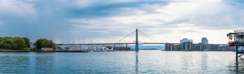 Panorama of Stavanger City Bridge and Marine, FjordSailing, Stavanger, Boknafjorden, Norway, Europe