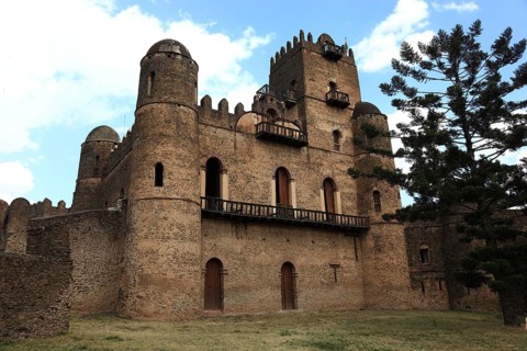 Amhara region, in the Gemp palace complex in Gondar, Gonder, imperial palace, UNESCO, world,