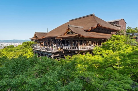 Main hall, Kiyomizu-dera temple, Kyoto, Japan, Asia