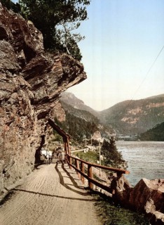 The road from Eide to Voss, Hardangerfjord, Norway, View from 1885, Historical, digitally restored