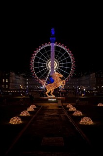 Night shot, Christmas market, highlights, illumination, with Stuttgarter Rössle, landmark, Ferris
