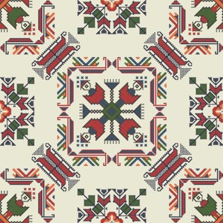 Traditional Bulgarian embroidery vector pattern