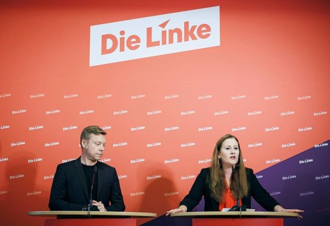 Janine Wissler, Chairwoman of the Left Party, and Martin Schirdewan, Chairman of the Left Party, at
