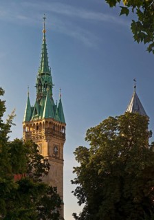 Town hall, old building in neo-Gothic style with a tower of Dankwarderode Castle, Braunschweig,