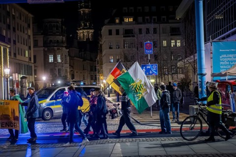 To mark 13 February and the destruction of Dresden in the Second World War, the small right-wing