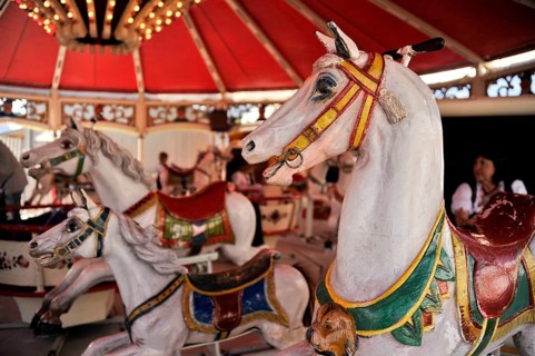 Animal figure, wooden horse, wooden horse in carousel, old, historic Oktoberfest, Oktoberfest,
