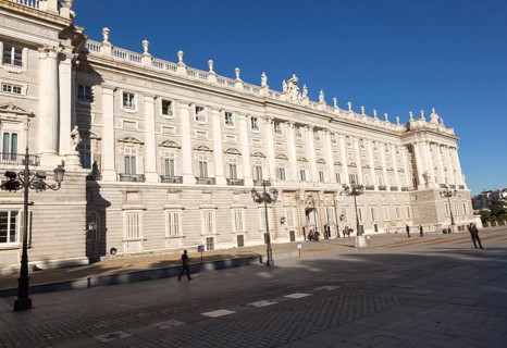Frontage of Palacio Real royal palace, Madrid, Spain, Europe