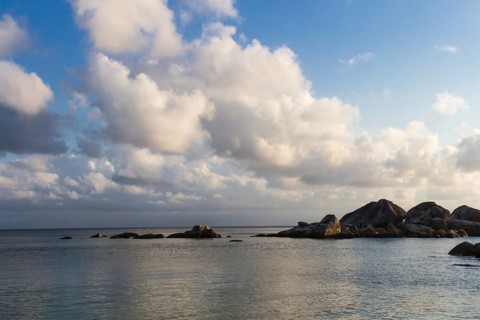 Sunset sky with beautiful clouds in the marine park