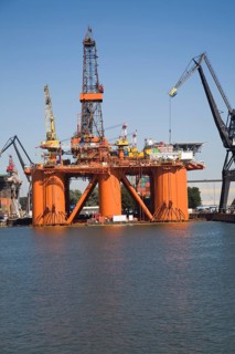 Stena Spey oil rig platform being repaired in Keppel Verome shipyard, Botlek, Port of Rotterdam,