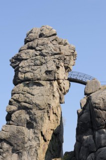 Externsteine, Teutoburg Forest, Horn-Bad Meinberg, North Rhine-Westphalia, Germany, Europe