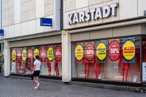 Karstadt shop in Trier city centre, clearance sale, as this shop is closed, Trier,