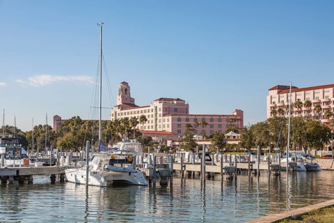 Vinoy Renaissance St. Petersburg Resort & Golf Club with private marina on the downtown St.