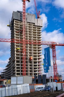 Shell of the Elbtower construction project, the architectural completion of Hafencity Hamburg, in