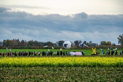 Protest action against the demolition of the village of Lützerath in the Rhenish lignite mining