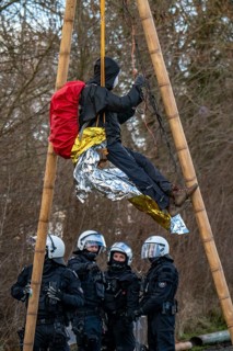 Beginning of the eviction of the Lützerath hamlet, camp of climate activists and squatters, at the