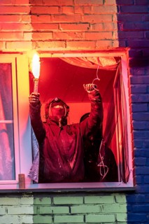 2nd day of the eviction of the Lützerath hamlet, occupied buildings of the former farm, by climate