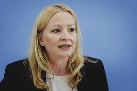 Christine Streichert-Clivot, Saarland Minister for Education and Culture, at a press conference on