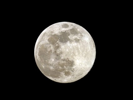 Moon, full moon, night shot, NSG Wagbachniederung, Waghäusl, Baden-Württemberg, Germany, Europe
