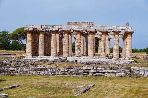 Paestum archaeological site and ruins, UNESCO World Heritage Site, in the province of Salerno.