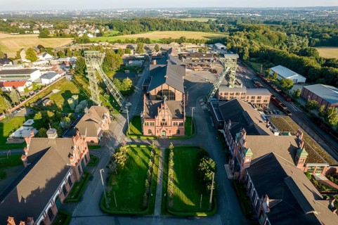 Zollern Coal Mine, Industrial Museum, Aerial view, Dortmund, North Rhine-Westphalia, Germany,