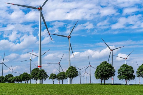 Wind farm near Marsberg, Nordex wind turbines, Baumallee, Hochsauerlandkreis, North