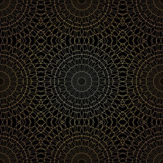 Geometric gold lace seamless pattern. Arabic tile lattice vector background.