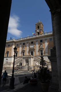 Senatorial Palace, Palazzo Senatorio, on the Capitol, Capitoline Hill in Rome, City Hall of the