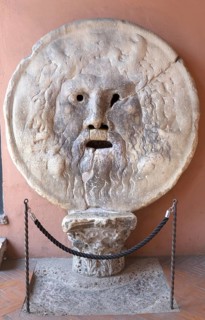 The Bocca della Verita, Mouth of Truth is a disc-shaped relief, in the portico of the Santa Maria