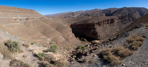 Canyon-like river valley, Gorges du Dades, Dades Gorge, Tamellalt, Morocco, Africa