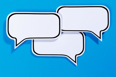 Speech bubbles with text free space Copyspace as communication Information Business concept talk