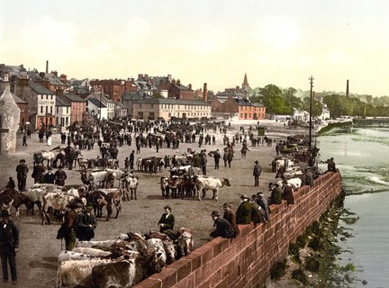 The Sands, Dumfries, Scotland, Historic, digitally restored reproduction from a 19th century