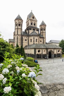 Romanesque monastery church, Benedictine Abbey Maria Laach, Eifel, Rhineland-Palatinate, Germany,
