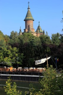Banat, Timisoara, Timisoara, tower of the Romanian Orthodox Cathedral near the Bega Canal, Romania,