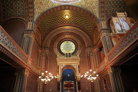 Interior view, Spanish Synagogue in the Josefstadt district of Prague, Czech Republic, Europe
