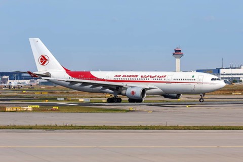 An Air Algerie Airbus A330-200 aircraft with registration 7T-VJY at Frankfurt Airport, Germany,