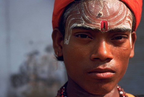 Portrait of a hindu ascetic in Rajasthan, India, Asia