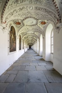 Cloister, Salem Castle, former imperial abbey, former monastery of the Cistercian order, Salem,