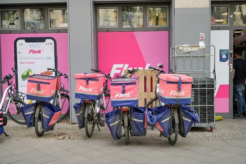 Flink delivery service, Kopenhagener Straße, Schönhauser Allee, Prenzlauer Berg, Pankow, Berlin,