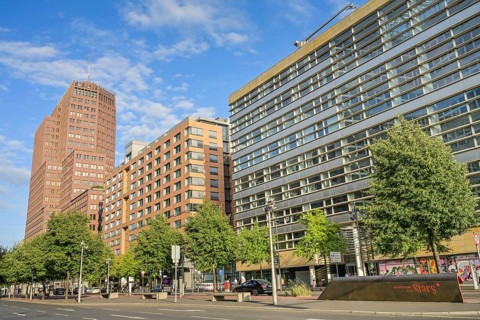 Kollhoff Tower and other office buildings, Potsdamer Straße, Potsdamer Platz, Tiergarten, Mitte,
