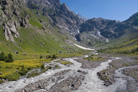 Kander mountain river in the upper Gasterntal valley, Bernese Oberland, Switzerland