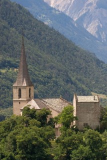 Raron Castle Church (burial place of Rainer Maria Rilke), Valais, Switzerland, Europe