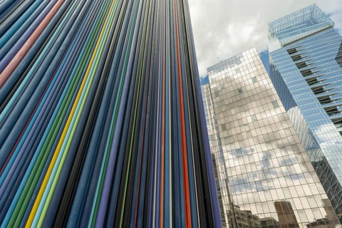 Le Moretti tubes, ventilation tower, designed by the artist Raymond Moretti, La Défence, largest