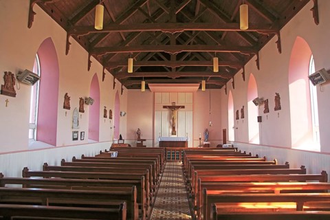 Interior of Catholic parish church Cape Clear Ireland, Cork, Ireland, Irish Republic, Europe