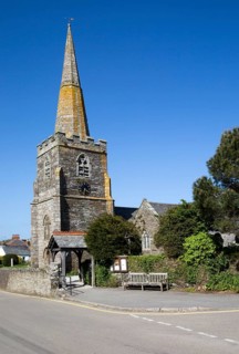 St Gerrans parish church, Roseland Peninsula, Cornwall, England, UK