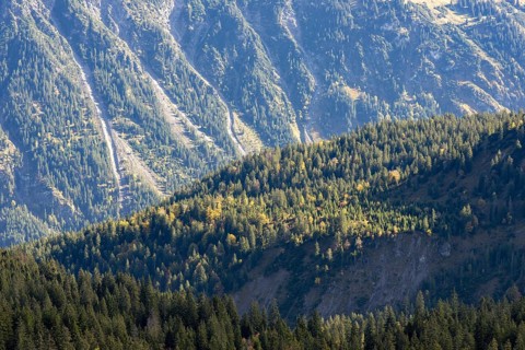 Autumn in the Allgäu, mountain panorama from Fellhorn to Stillachtal, Allgäu Alps, Allgäu, Bavaria,