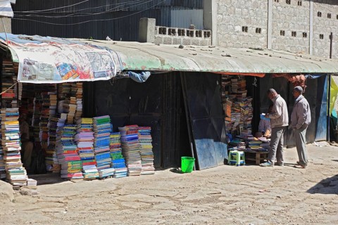 Addis Ababa, city centre, bookshop, roadside bookshop, Ethiopia, Africa