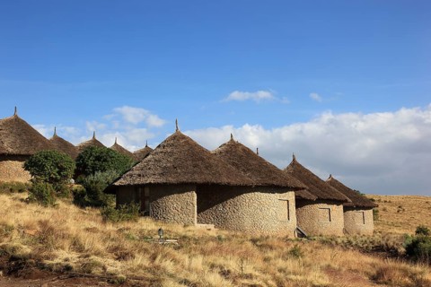 In the highlands of Abyssinia, in the Semien Mountains, landscape in Semien Mountains National